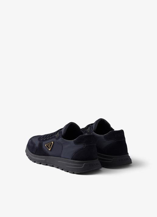 Prada Prax 2.0 Re-Nylon sneaker met suède details - achterkant 5 donkerblauw