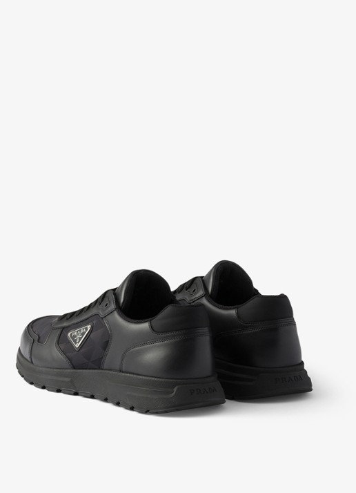 Prada Prax 2.0 Re-Nylon sneaker van kalfsleer - achterkant 6 zwart