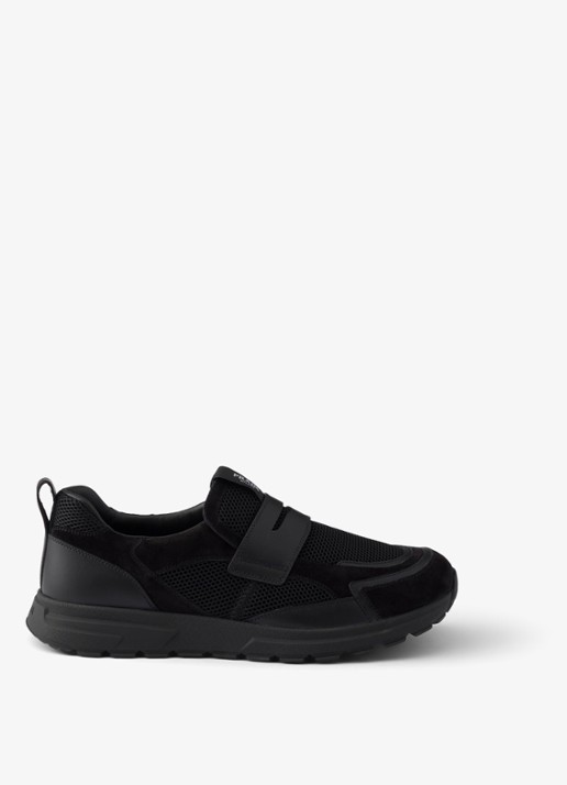 Prada Prax loafer van mesh met leren details