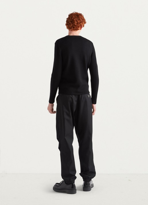 Prada Pullover van wol met borstzak - detail 3 zwart
