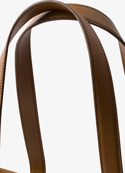 Prada Re-Edition 1978 Re-Nylon Medium shopper met leren details - detail 2 camel