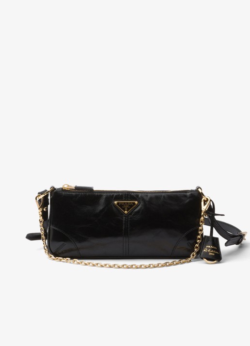 Prada Re-Edition 2002 Medium schoudertas van kalfsleer - voorkant 5 zwart