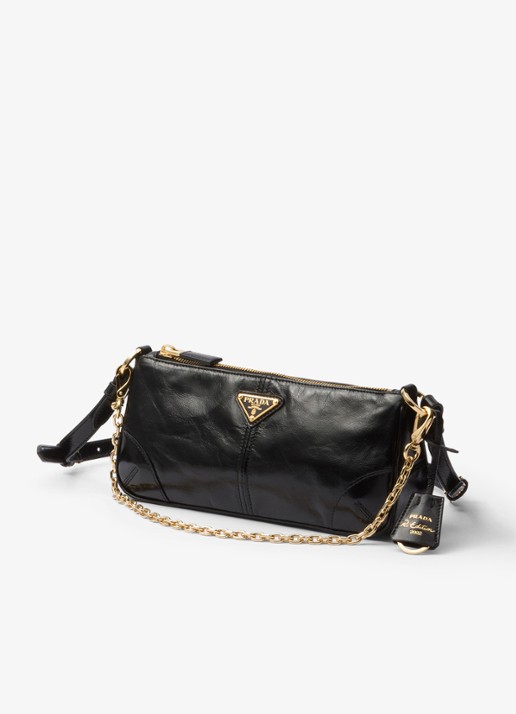 Prada Re-Edition 2002 Medium schoudertas van kalfsleer - voorkant 6 zwart
