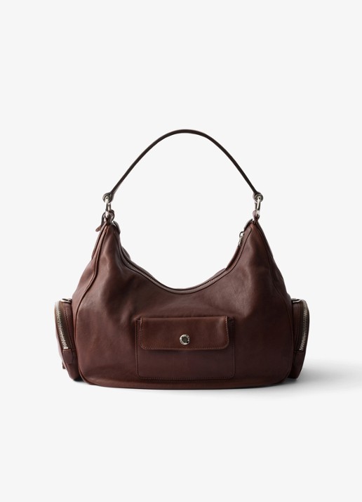 Prada Re-Edition 2005 Medium schoudertas van leer - achterkant donkerbruin