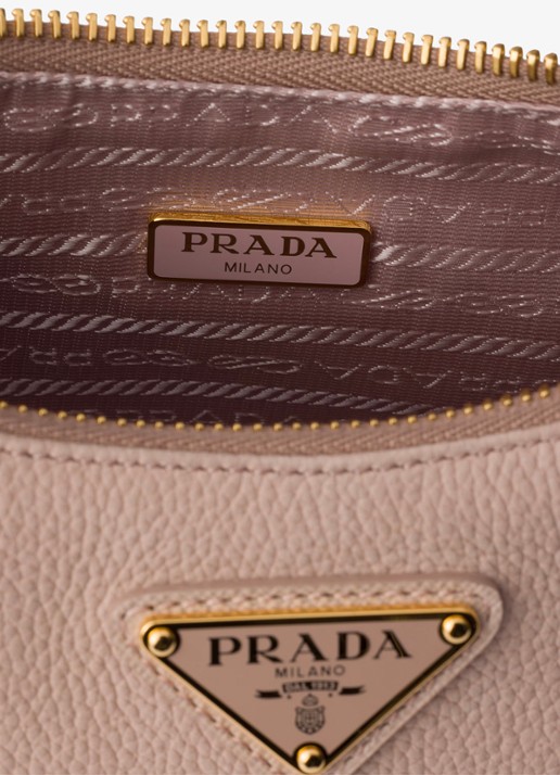 Prada Re-Edition 2005 Mini schoudertas van nubuck - detail oudroze