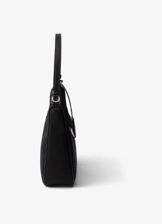 Prada Re-Edition 2005 Re-Nylon Mini handtas met leren details - detail 6 zwart