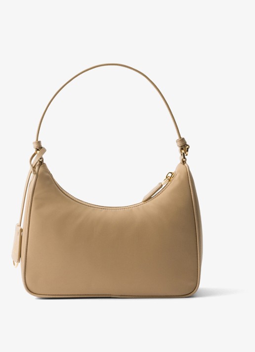 Prada Re-Edition 2005 Re-Nylon Mini handtas met leren details - achterkant 3 beige