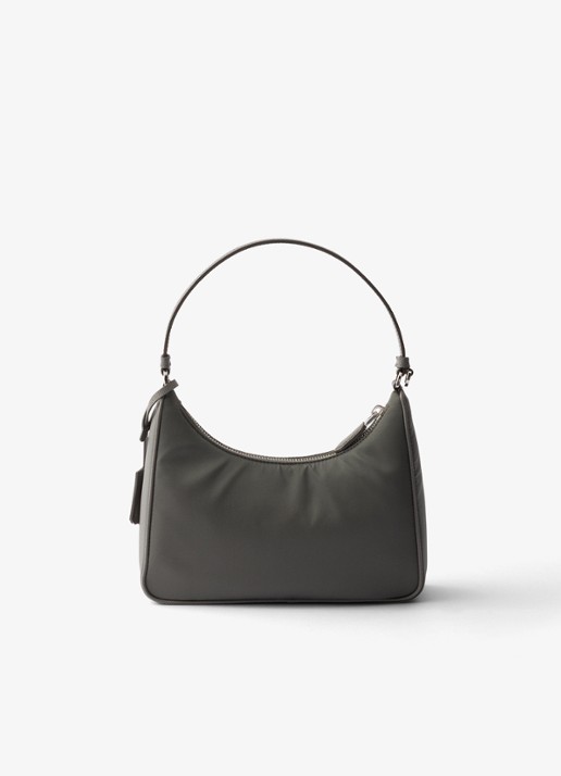 Prada Re-Edition 2005 Re-Nylon Mini schoudertas met leren details - achterkant middengrijs