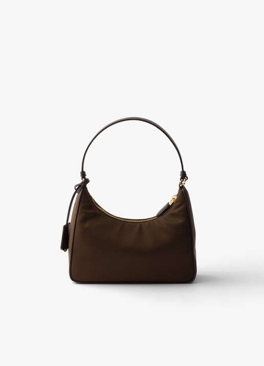 Prada Re-Edition 2005 Re-Nylon Mini schoudertas met leren details - achterkant 6 donkerbruin