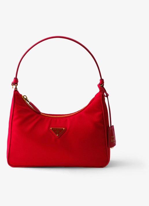 Prada Re-Edition 2005 Re-Nylon Mini schoudertas met leren details - voorkant 4 rood