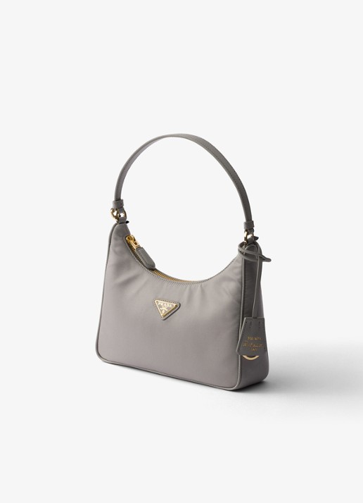 Prada Re-Edition 2005 Re-Nylon Mini schoudertas met leren details - voorkant 2 grijs