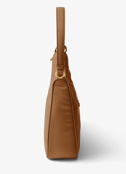 Prada Re-Edition 2005 Re-Nylon Mini schoudertas met leren details - detail 2 camel