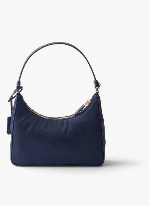 Prada Re-Edition 2005 Re-Nylon Mini schoudertas met leren details - achterkant donkerblauw
