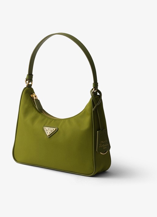 Prada Re-Edition 2005 Re-Nylon Mini schoudertas met leren details - voorkant 3 groen