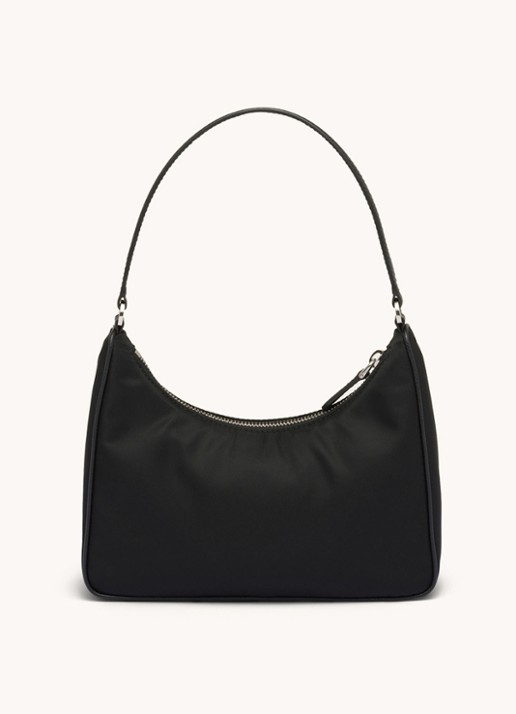 Prada Re-Edition 2005 Re-Nylon schoudertas met leren details - detail 4 zwart