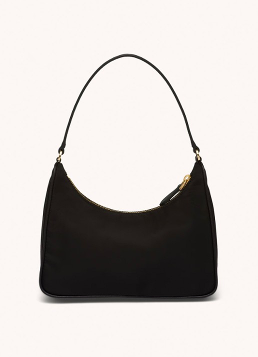 Prada Re-Edition 2005 Re-Nylon schoudertas met leren details - achterkant 10 zwart