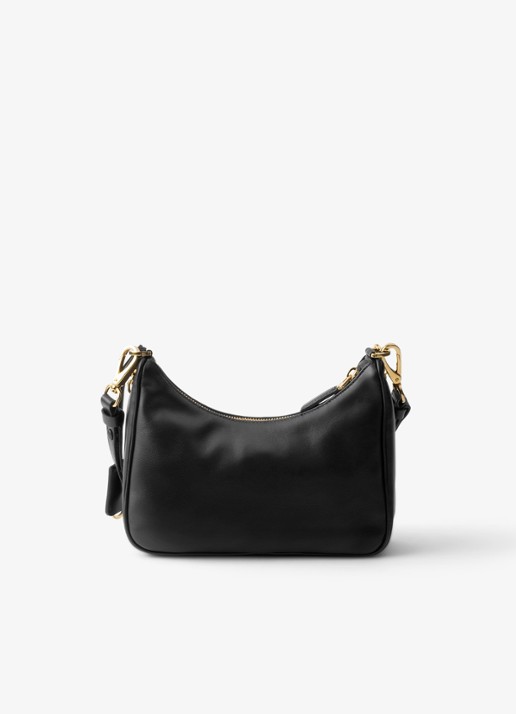 Prada Re-Edition Mini schoudertas van kalfsleer - achterkant zwart