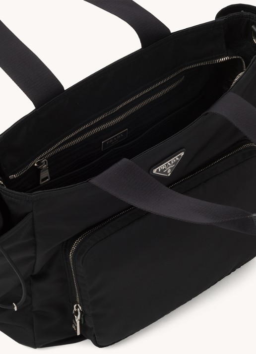 Prada Re-Nylon Baby schoudertas met afneembare schouderriem - detail zwart