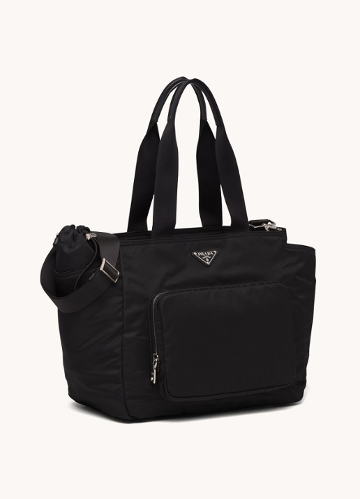 Prada Re-Nylon Baby schoudertas met afneembare schouderriem - voorkant 5 zwart