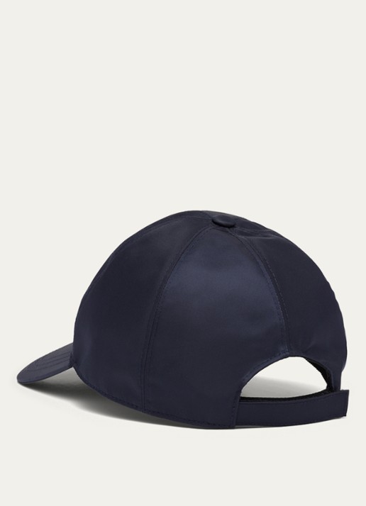 Prada Re-Nylon Baseball pet met logo - detail donkerblauw