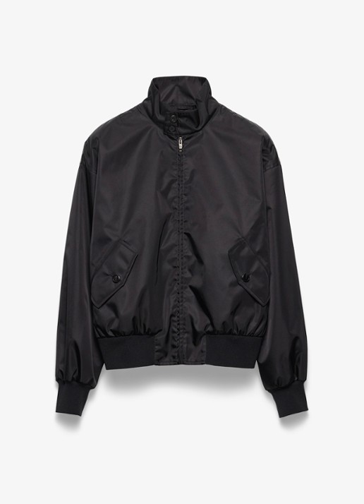 Prada Re-Nylon bomberjack met klepzakken - voorkant 2 zwart
