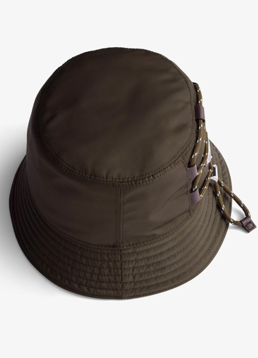 Prada Re-Nylon bucket hoed met leren details - voorkant 2 legergroen