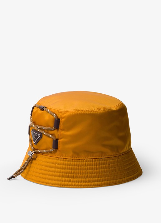 Prada Re-Nylon bucket hoed met leren details - voorkant orange