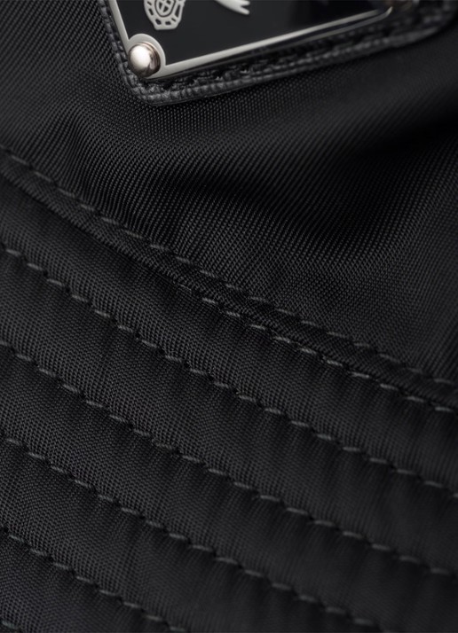 Prada Re-Nylon bucket hoed met logo - detail 3 zwart