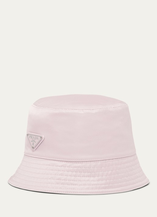 Prada Re-Nylon bucket hoed met logo - voorkant roze