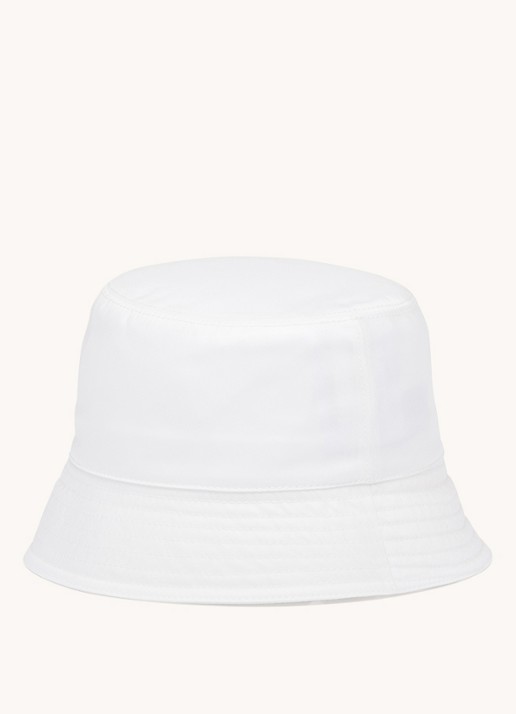 Prada Re-Nylon bucket hoed met logo - detail wit