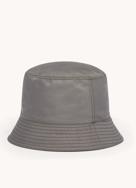 Prada Re-Nylon bucket hoed met logo - achterkant 2 grijs