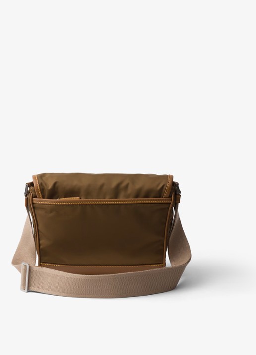 Prada Re-Nylon crossbodytas met leren details - detail 4 bruin