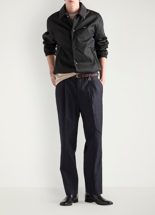 Prada Re-Nylon gewatteerd jack met ritszakken - voorkant 2 zwart