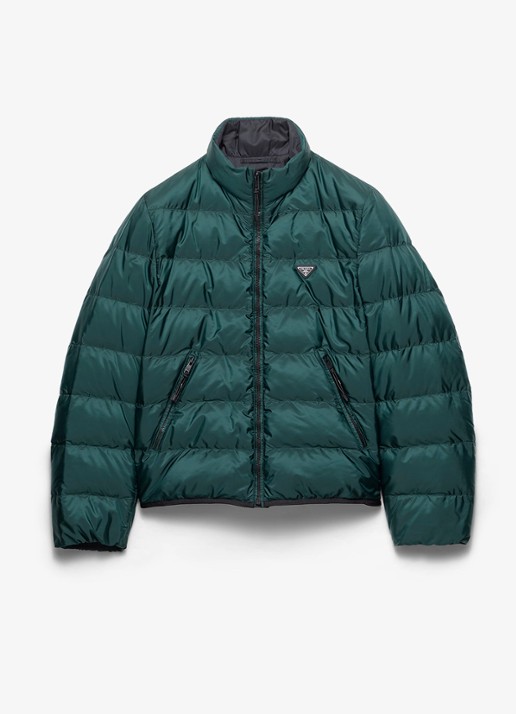 Prada Re-Nylon gewatteerd jack met ritszakken - voorkant 4 groen