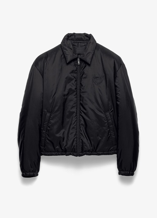 Prada Re-Nylon gewatteerd jack met steekzakken - voorkant 2 zwart
