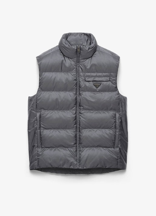 Prada Re-Nylon gewatteerde bodywarmer met donsvulling