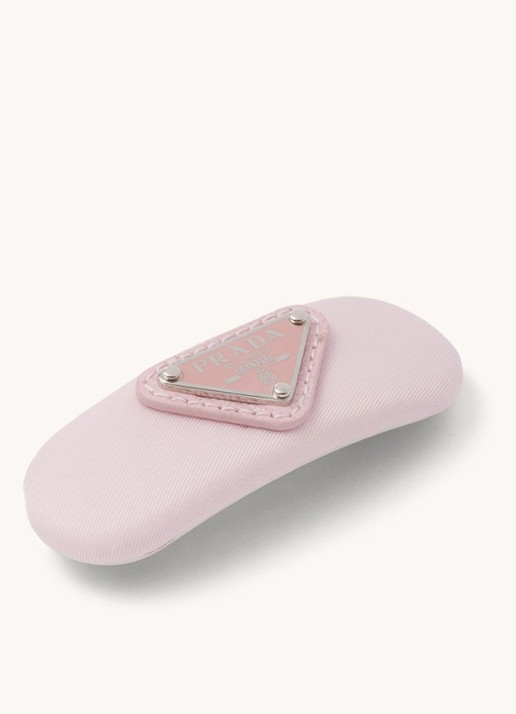 Prada Re-Nylon haarclip met logo - achterkant 2 oudroze