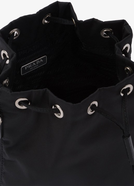 Prada Re-Nylon handtas met leren details en logo - detail 2 zwart