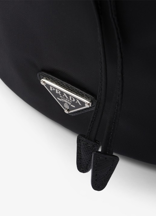Prada Re-Nylon handtas met leren details en logo - detail 3 zwart