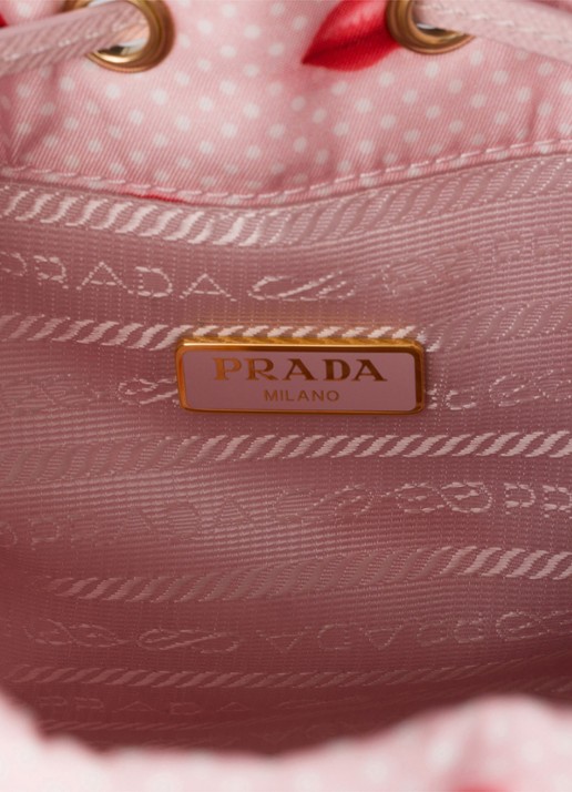 Prada Re-Nylon handtas met leren details - detail 3 roze