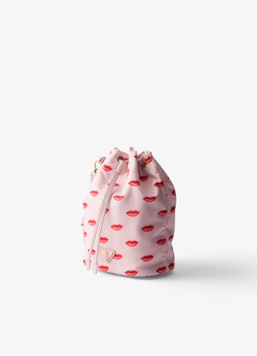 Prada Re-Nylon handtas met leren details - voorkant 2 roze