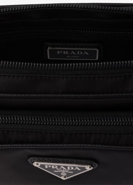 Prada Re-Nylon heuptas met leren details - detail 2 zwart