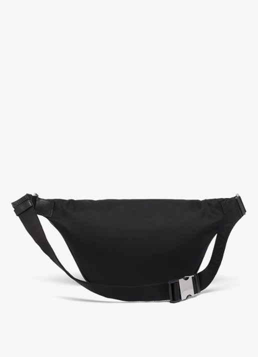 Prada Re-Nylon heuptas met leren details - achterkant zwart