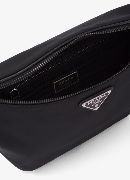 Prada Re-Nylon heuptas met leren details - detail 5 zwart