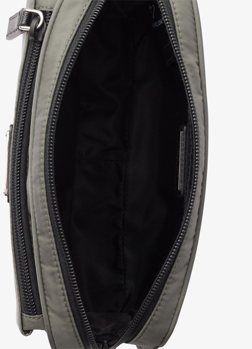 Prada Re-Nylon heuptas met leren details - detail 2 olijfgroen