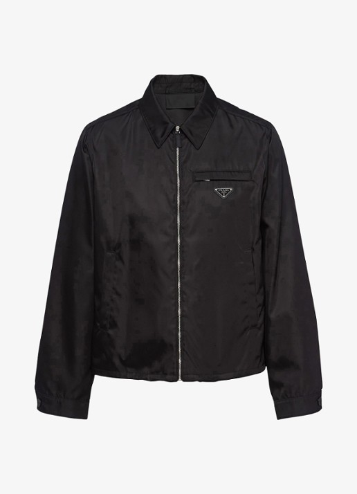 Prada Re-Nylon jack met borst- en steekzakken - voorkant 2 zwart