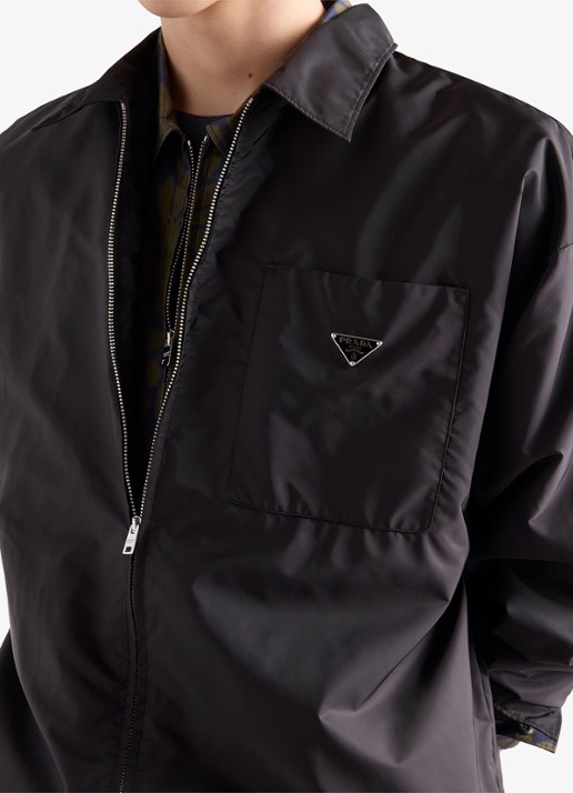 Prada Re-Nylon jack met borstzak - detail 5 zwart