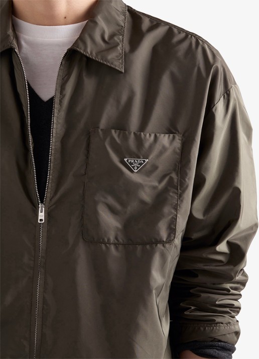 Prada Re-Nylon jack met borstzak - detail 2 groen