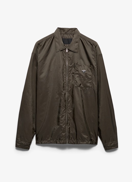 Prada Re-Nylon jack met borstzak - voorkant 4 groen