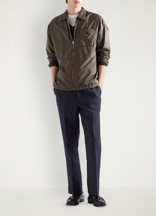 Prada Re-Nylon jack met borstzak - voorkant 5 groen